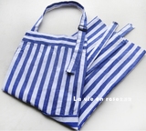 【两条包邮】日式条纹简约纯棉围裙烘焙围裙蓝色条纹系列工作围裙