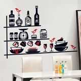 家装家饰可移除墙贴纸餐厅厨房墙面装饰贴画创意家居玻璃瓷砖贴图