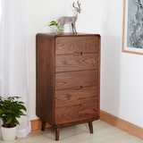 北欧宜家日式纯实木五斗柜收纳柜 现代简约全实木储物柜 可定制