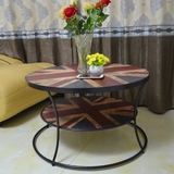 LOFT风格咖啡圆桌美式复古铁艺米旗简约创意客厅家具凳子圆形茶几