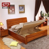 实木床橡木成人双人床1.8 1.5米现代简约中式婚床高箱床储物床