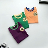 儿童短袖T恤16韩版夏款男女童装七龙珠拼色棉T恤宝宝打底衫上衣潮