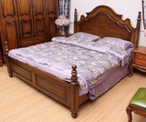 楸木家具深色复古美式床乡村家具全实木床欧式双人床公主床1.8米