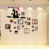 猫咪相框照片墙3d亚克力立体墙贴温馨创意婚房电视沙发背景墙装饰