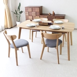 北欧宜家实木餐桌日式白橡木现代餐厅家具简约组装原木餐桌椅组合