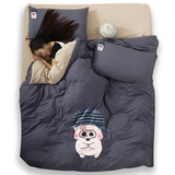 韩棉烫画新品小猪卡通被套床单床笠床上用品秋冬款1.2米1.5米特价
