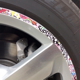 汽车摩托车轮圈改装贴花膜防水轮胎反光贴通用轮毂划痕贴遮挡车贴