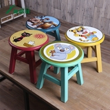 儿童小板凳彩色卡通家用儿童椅子实木矮凳宝宝幼儿园凳子特价