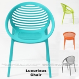 简约现代加厚塑料椅子几何镂空椅创意时尚餐椅户外休闲办公接待椅