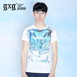 【特惠】gxg.jeans男新款夏装潮流修身短袖纯棉圆领T恤#42644209