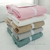 外贸出口PB大牌原单夏季棉麻床单三件套简约纯色床单枕套床品套件