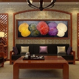 东南亚泰式新中式 挂画油画客厅玄关沙发背景墙手工工艺装饰壁画