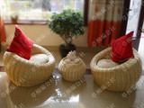 柳编沙发蘑菇沙发懒人沙发阳台沙发藤椅飘窗沙发茶几套装组合