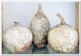 欧式家装摆设 仿古陶瓷花瓶三件套摆件 手绘雕刻 婚庆乔迁礼品