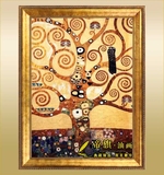 帝旗 欧式壁画 简欧装饰画 抽象油画 世界名画克里姆特：生命之树