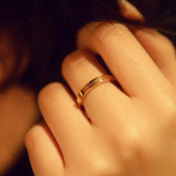 JZ66时尚简约光边光圈戒指镀18K玫瑰金情侣对戒男女情侣戒指指环