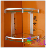 太空铝厨房浴室三角架卫生间置物架 双层玻璃转角架 啄木鸟A10-25