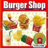 正版日本原装★西式汉堡包薯条鸡块可乐快餐磁铁/冰箱贴★5个装