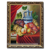 手绘静物水果画现代欧式餐厅装饰画咖啡厅墙壁挂画壁画有框艺术画