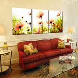 易卓diy数字油画三联三拼欧式客厅风景花卉抽象手绘装饰油画大幅
