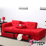 布艺沙发床 日本多功能 宜家日式风格 现代喜庆红 小户型 特价