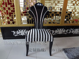 新古典扇子椅 简约时尚家具 欧式椅子餐椅 实木 黑色亮光漆