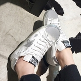 韩国女鞋代购2016春款韩版街头做旧五角星系带高帮低帮休闲鞋单鞋