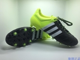 澎湃*Adidas Ace 15.1 FG/AG 高端人草足球鞋黑黄色袋鼠皮 B32818