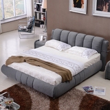 全可拆洗布艺床 1.8米双人床简约现代大户婚床 储物软包床 主卧