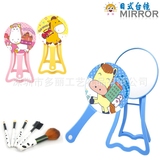 家居生活日用品 化妆镜 台式镜子 塑料圆形韩国卡通