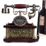 新款欧式仿古实木电话机复古时尚创意美式家用电话时尚古典座机