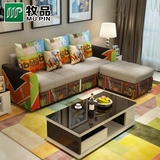 储物沙发床可折叠现代布艺抽拉床组合实木两用推拉多功能沙发1.8