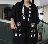 韩版学院风大码日系和服宽松防晒衣蝙蝠袖开衫学生中长款薄外套女