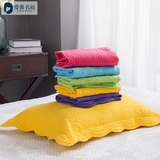 两支包邮 炫彩纯色素色纯棉绗缝枕头套60x40 枕袋全棉 加厚枕套
