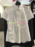 香港代购 专柜正品 G2000 女士波点短袖修身衬衫 白色/深蓝