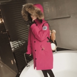 2015冬季新款韩版大毛领学生装中长款羽绒棉衣加厚棉服外套女棉袄