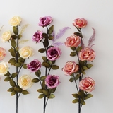 欧式高枝落地大玫瑰花假花 创意婚庆客厅装饰品仿真花束家居饰品