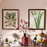 橡树庄园 美式乡村植物花卉实木装饰画 家居样板房客厅背景墙画