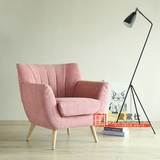 现代欧式布艺沙发椅北欧宜家休闲老虎椅美式单人沙发简约时尚椅子