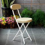 生活诚品 舒适圆形餐椅 折叠椅 靠背椅子（2支装）YD3202