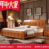 主卧纯实木橡木木头床1.8米1.5m现代中式经济型双人储物高箱婚床