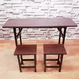 简约折叠电脑桌实木书桌户外长条桌便携式折叠办公培训餐桌椅组合