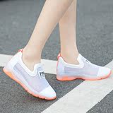 夏季女鞋懒人鞋韩版跑步鞋休闲透气网鞋内增高乐福鞋新款运动鞋女