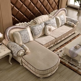 欧式沙发布艺沙发组合客厅转角中小户型田园法式沙发实木雕花沙发