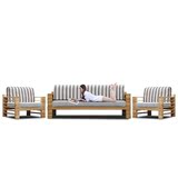双虎家私新中式沙发实木沙发松木沙发贵妃沙发型木质沙发客厅家具