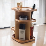 梵瀚 化妆品收纳盒 木制置物架大号桌面创意家用360度旋转整理柜
