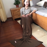 2016新款纯棉针织美人鱼毯子 夏被 毛线毯午休毯邓超爆款包邮
