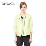 MO&Co. 摩安珂春季新款女装 拉链装饰短款外套M141COT53  moco