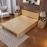 实木床双人床1.51.8成人床1.2米单人床儿童大床组装床松木床特价