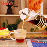 hero 法压壶 咖啡壶家用不锈钢玻璃过滤杯滤压式冲茶器美式压滤壶